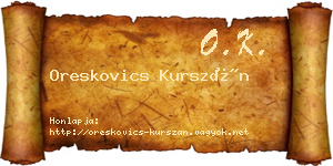 Oreskovics Kurszán névjegykártya